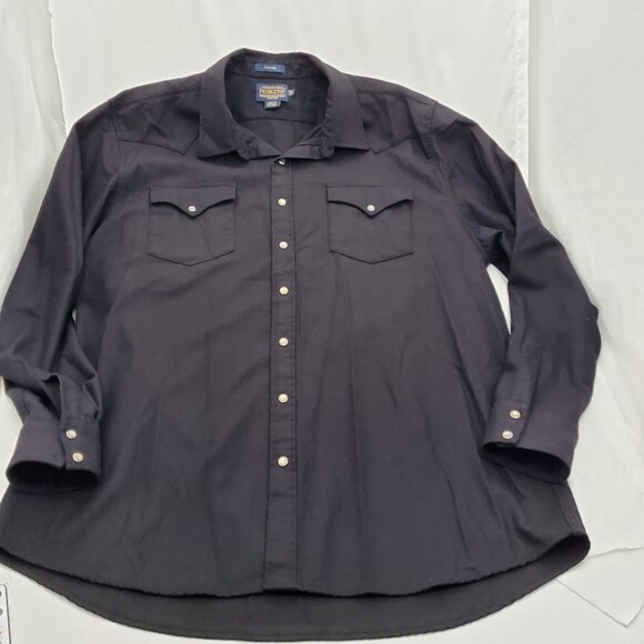 Pendleton Canyon Western Snap Shirt | Black 100% Wool | 2XLT - Picture 6 of 10